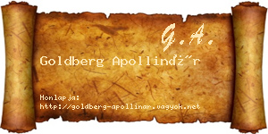 Goldberg Apollinár névjegykártya